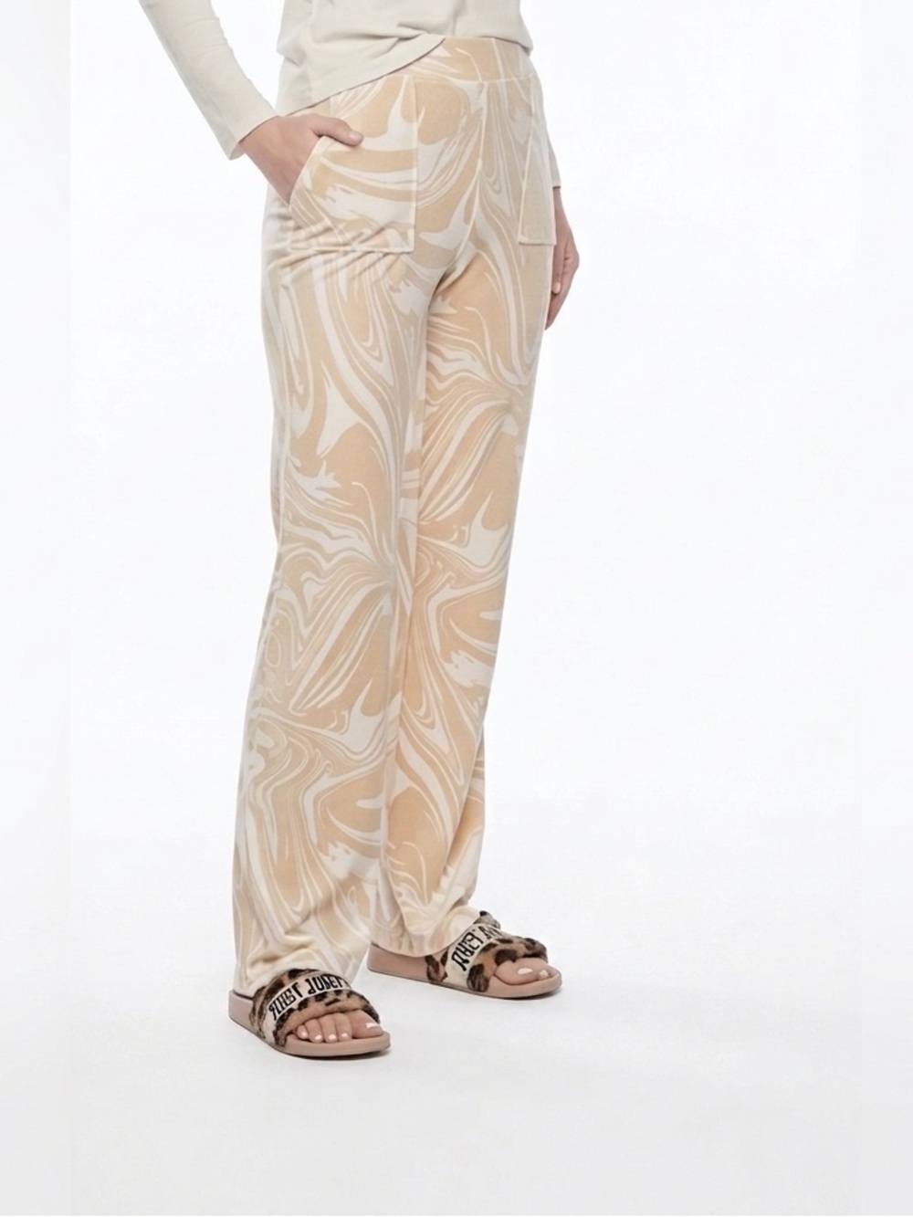 NWT Juicy Couture Swirls Beachwood Velour Sweatpants Women’s Small
